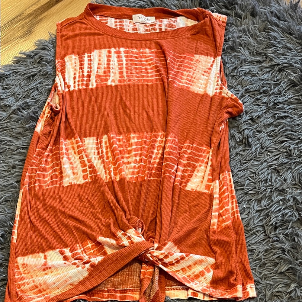 Crown & Ivy Orange Tie-Dye Tank Top